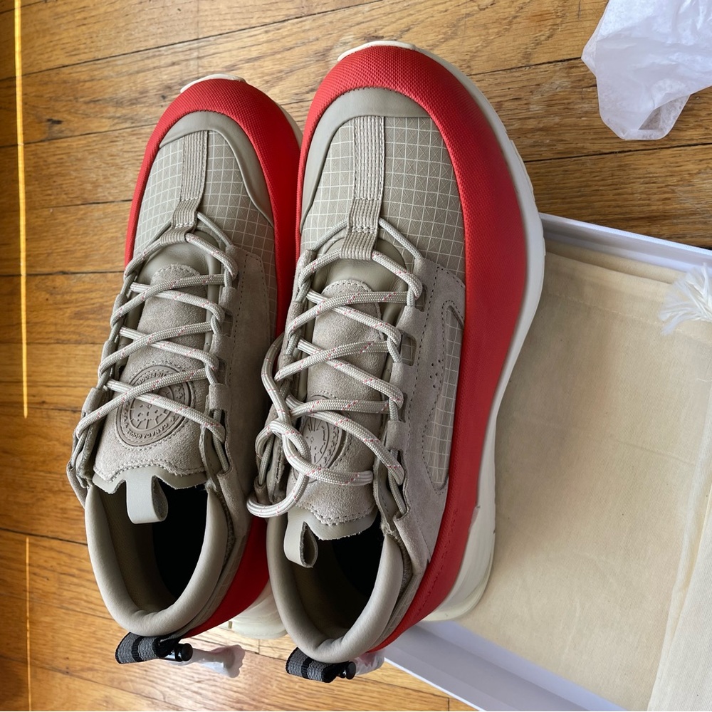 Canada Goose Red and Tan Sneakers with Modern Athletic Design